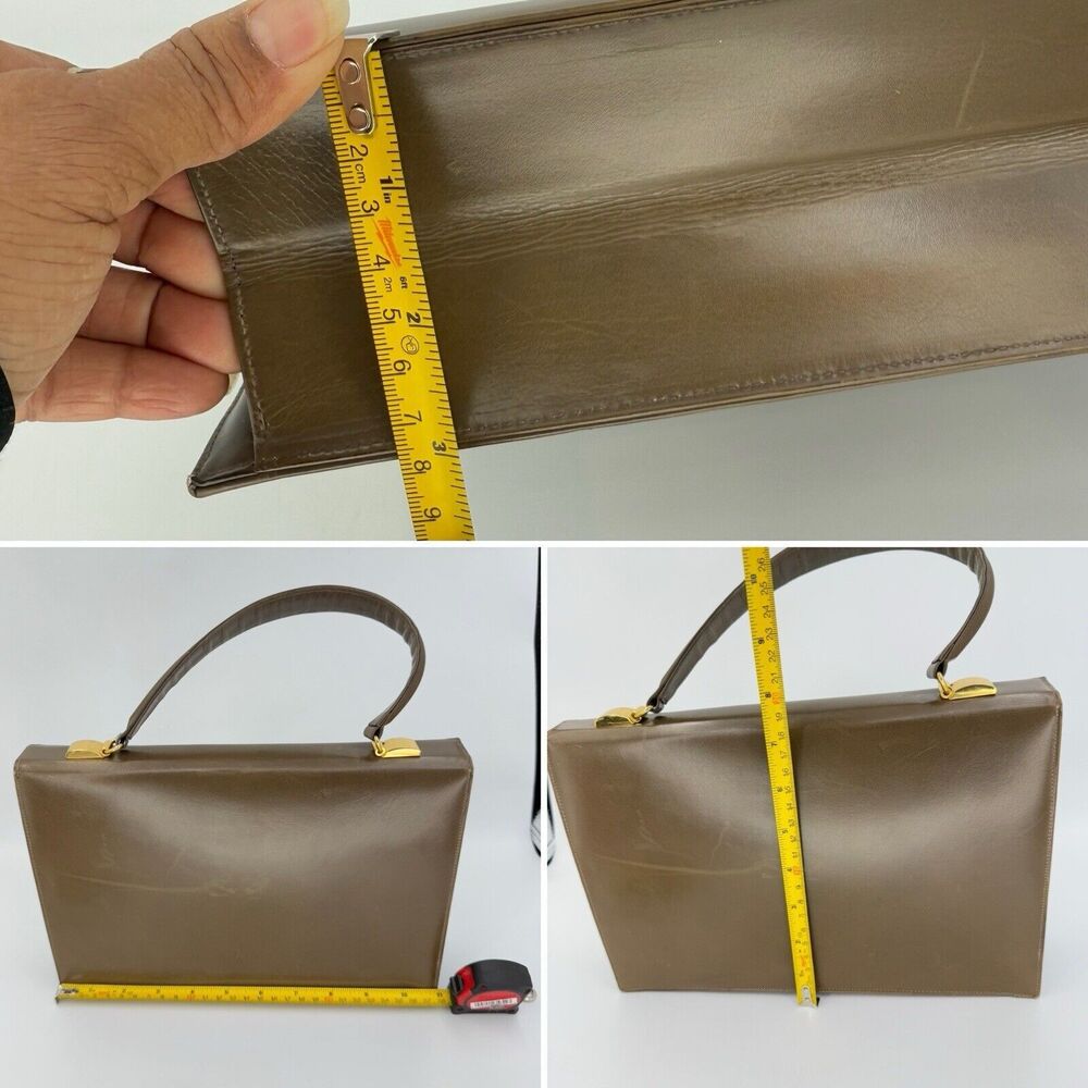 Vintage 1950s Dafar Brown Leather Handbag Purse - Picture 13 of 15